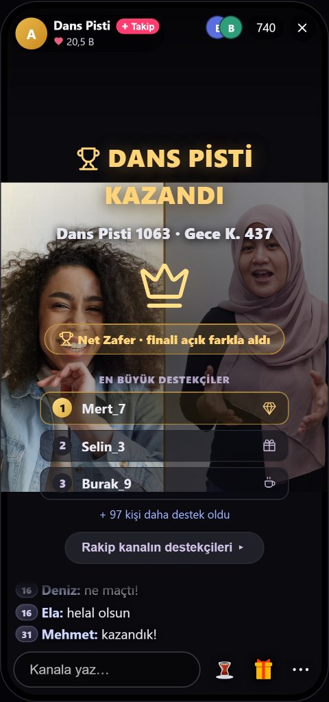 Düello sonu: kazanan kanal ve onu destekleyenlerin adları ekranda